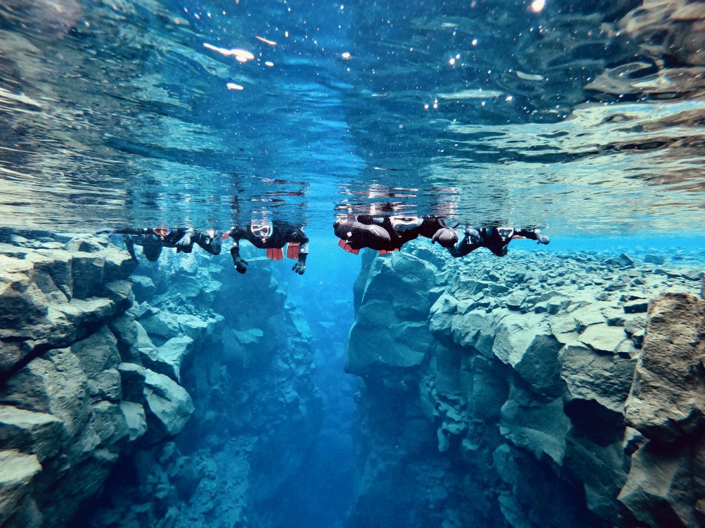 Snorkeling between two tectonic plates