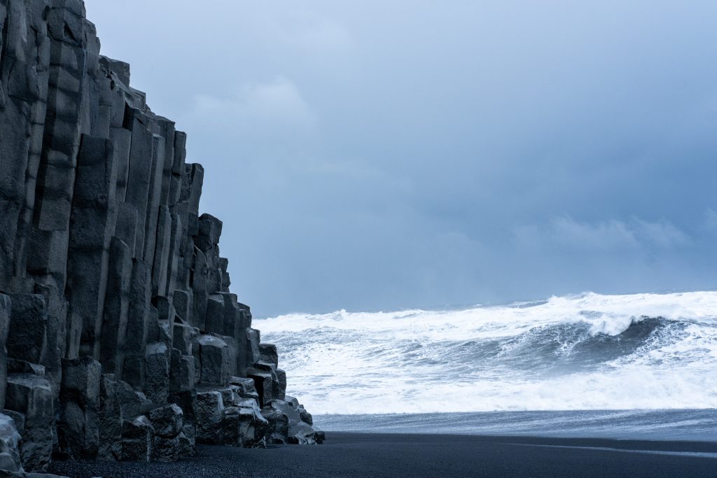 Black sand beach, iceland