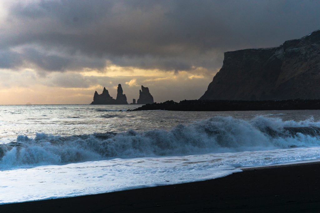 Black sand beach, iceland